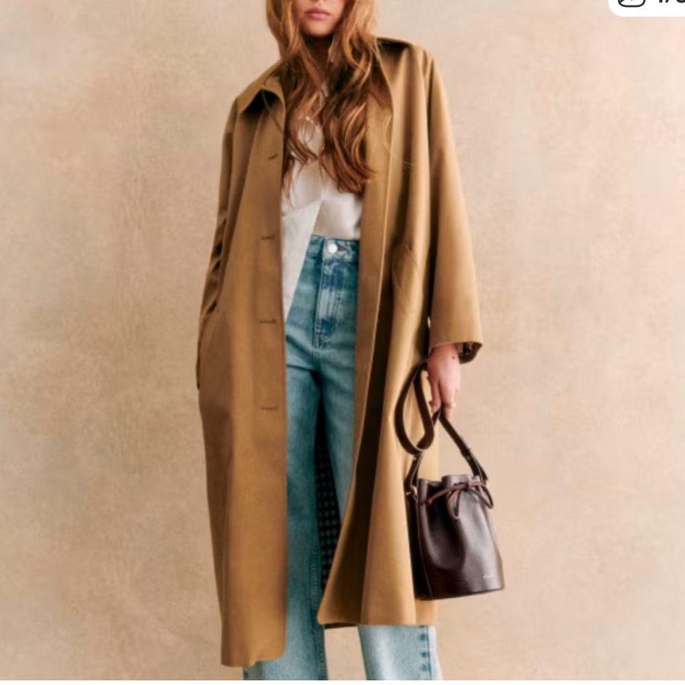 NWT Sezane Clyde Trench in Camel sz 2 / EU34